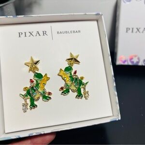 BaubleBar Disney Pixar Toy Story Rex Christmas Light Dinosaur Earrings Rare